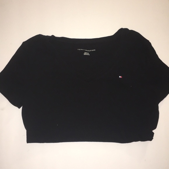 Women’s Black Tommy Hilfiger V-neck t-shirt - Picture 2 of 3